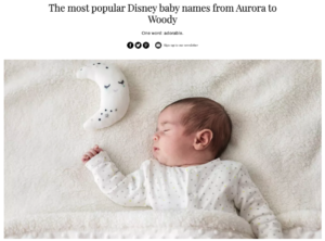 Most popular Disney baby names 
