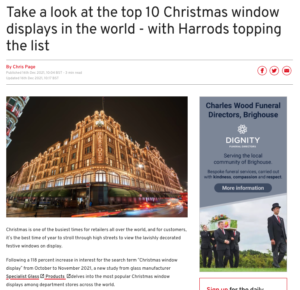 Take a look at the top 10 Christmas window displays in the world - with Harrods topping the list