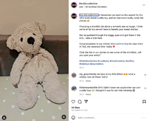 Most Loved Cuddly Toy Competition Social Media Post 