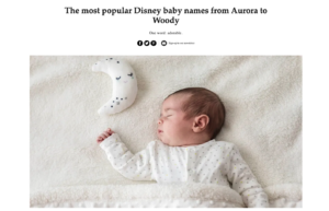 baby sleeping in cot and The most popular Disney baby names from Aurora to Woody title 